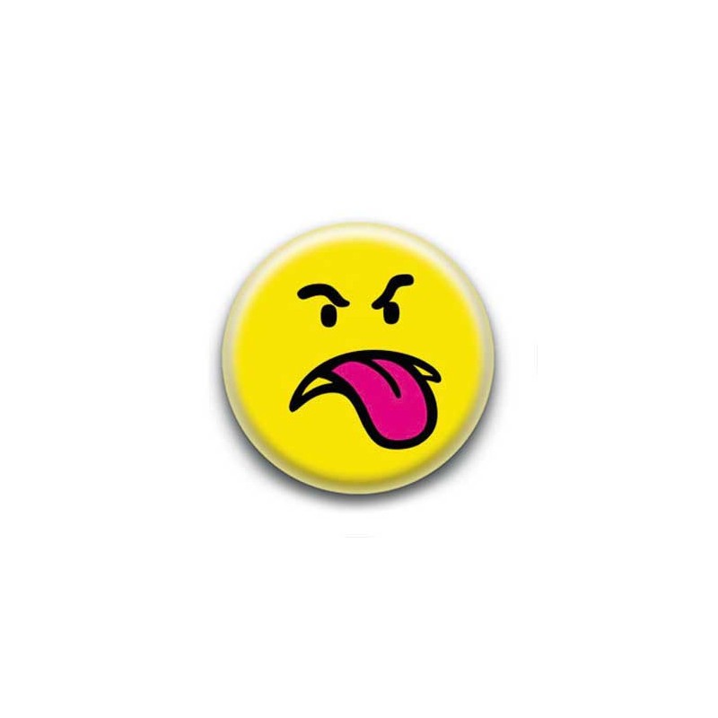 Badge Smiley Mechant Jaune