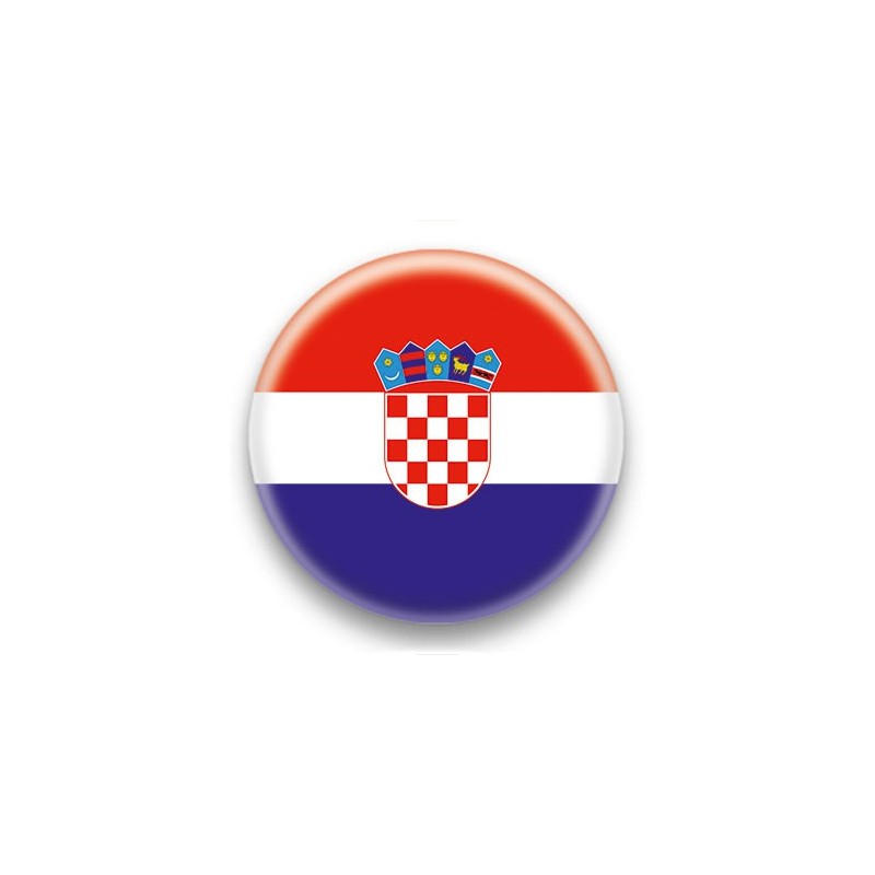 Badge Bouton 25mm Drapeau Croatie