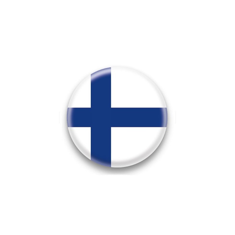 Badge Bouton 25mm Drapeau Finlande