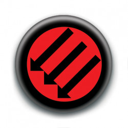 Badge : Antifasciste trois flèches (rouge)