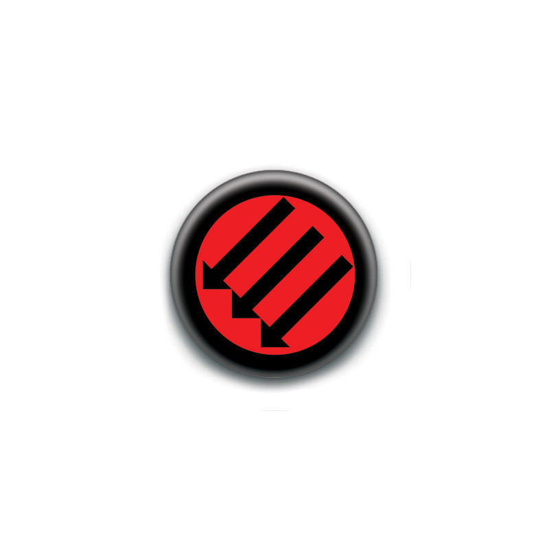 Badge : Antifasciste trois flèches (rouge)