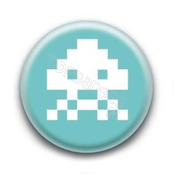 Badge Alien Pixel Turquoise