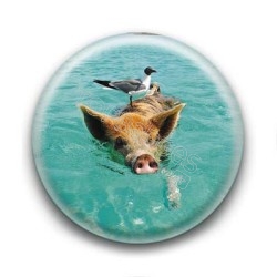 Badge Cochon nageur