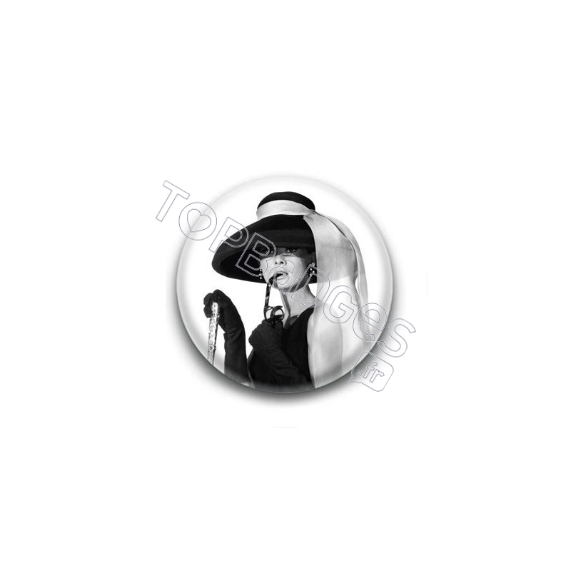 Badge : Lunettes, actrice Audrey Hepburn 