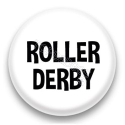 Badge Roller Derby fond blanc