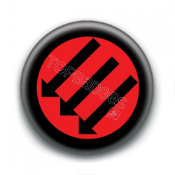 Badge : Antifasciste trois flèches (rouge)