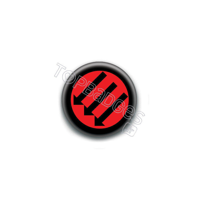 Badge : Antifasciste trois flèches (rouge)