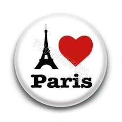 Badge I Love Paris avec Tour Eiffel